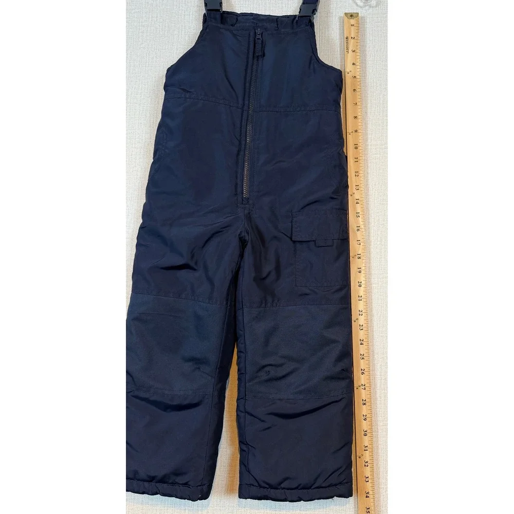 London Fog Kids Navy‎ Blue Insulated Snow Bibs Overalls Size M 5-6 Winter Sport